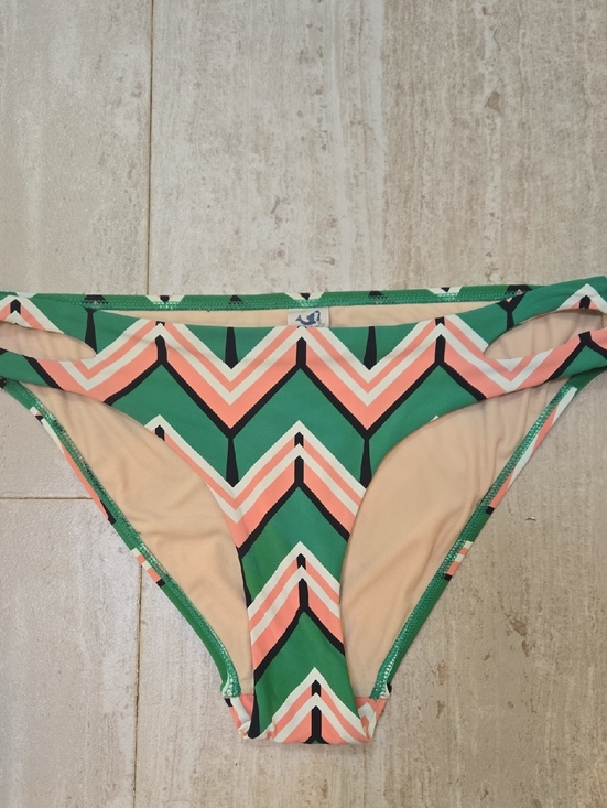 Other - Anthropologie Green/Pink Design Print Cut-Out Side Cheeky Bikini Bottoms